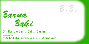 barna baki business card
